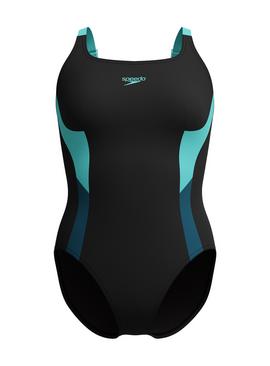 SPEEDO Womens Shaping Solid Splice Swimsuit 1 Pc