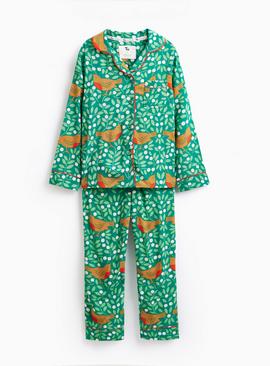 Tu X Scion Mini Me Green Printed Lintu Robin Traditional Pyjamas