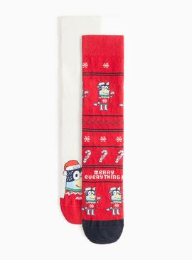 Matching Family Christmas Bluey Design Ankle Socks 2 Pack