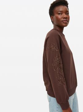 Brown Cornelli Embroidered Sweatshirt