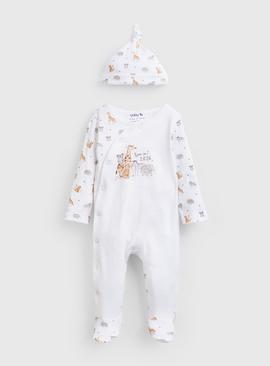Safari Animals Sleepsuit & Hat Set