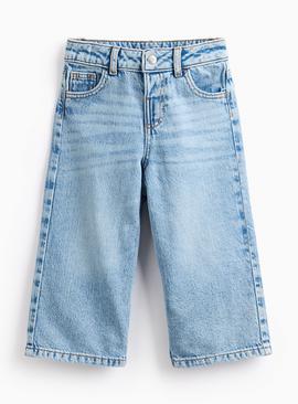 Light Blue Rinse Wide Leg Denim Jeans