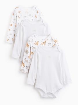 Safari Print Bodysuit 4 Pack