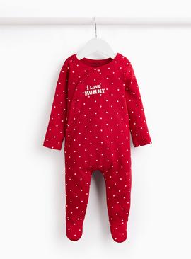 Valentines I Love My Mummy Red Sleepsuit