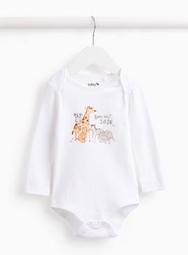 Safari Print Born In 2026 Bodysuit 6-9 months