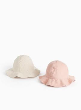 Cream & Pink Summer Hats 2 Pack