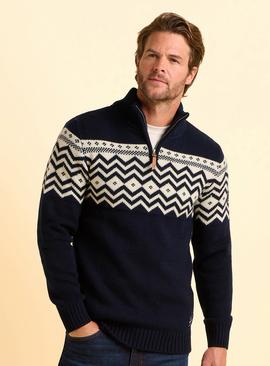 BRAKEBURN Abberton Knit 1/4 Zip Sweatshirt