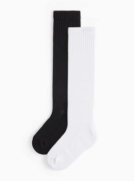 Black & White Football Socks 2 Pack