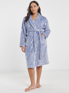 SIMPLY BE Moon & Stars Print Blue Supersoft Gown