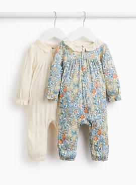 Tu x Morris & Co. Frill Collar Sleepsuits 2 Pack