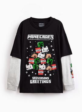 Minecraft Mock Sleeve Character Print Tee