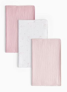 Stars & Moons Dribble Cloths 3 Pack One Size