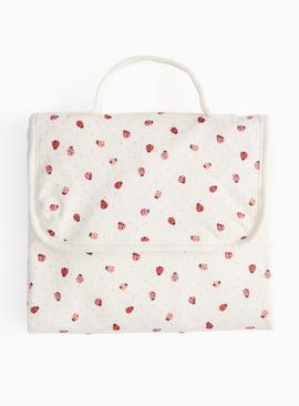 Cream Ladybird Print Travel Changing Mat One Size