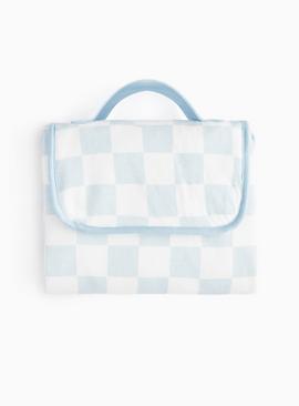 Blue Checkerboard Printed Travel Changing Mat One Size