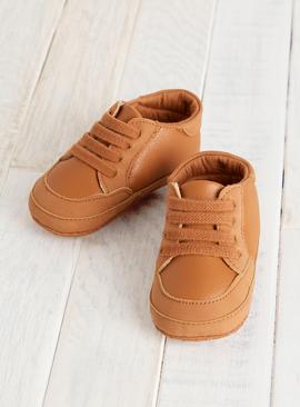 Tan Lace Up Trainers