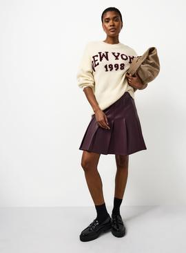 New York Slogan Knitted Crew Jumper