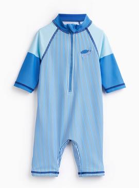 Blue Striped Sunsafe Swimsuit