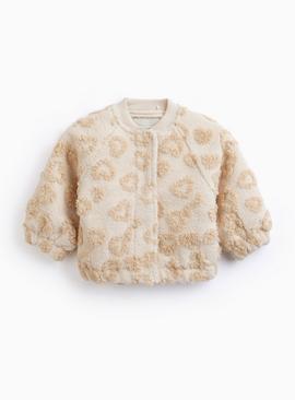 Cream Animal Bomber Jacket