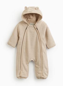 Brown Fleece Lined Pramsuit