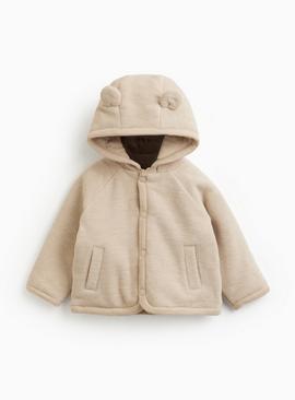 Brown Hooded Fleece Lined Jacket 12-18 months