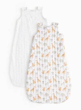 Unisex Safari Printed Mixed Tog Sleeping Bag 2 Pack