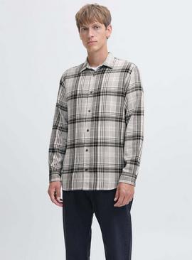 JJ REBEL Track Check Shirt Long Sleeved Grey