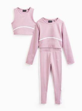 ELLE Pink Cropped Top & Leggings Set