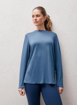 REAKTIV Blue Yoga Long Sleeve Post-Workout Slouchy Top