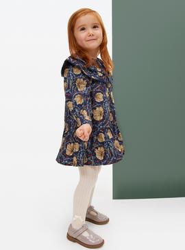 Tu x Morris & Co. Mini Me Blue Pimpernel Print Frill Collar Dress