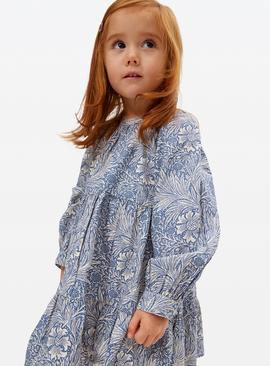 Tu x Morris & Co. Mini Me Blue Marigold Print Dress