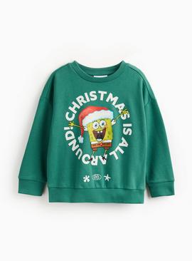 Christmas SpongeBob SquarePants Printed Sweatshirt