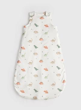 White Dinosaur Print 2.5 Tog Sleeping Bag 6-12 months