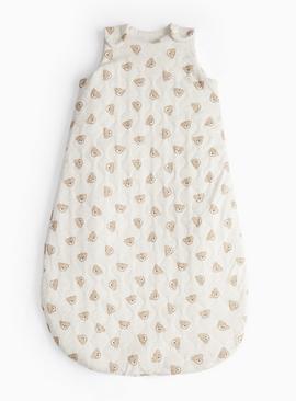 Oatmeal Marl Teddy Print 2.5 Tog Sleeping Bag