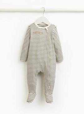 Mono Mummy Loves Me Striped Sleepsuit