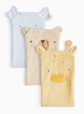 Animal Wash Cloths 3 Pack One Size