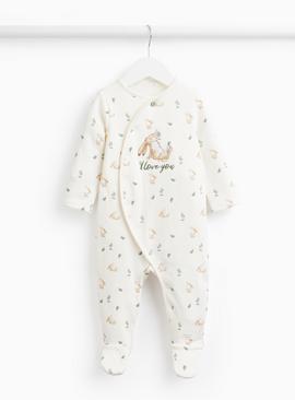 Cream Guess How Much I Love You Fleece Lined Sleepsuit