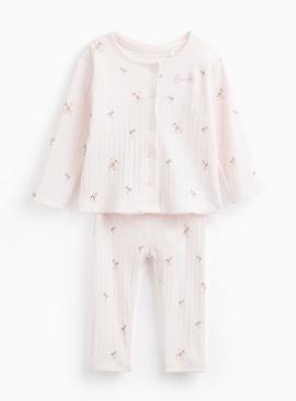 Pale Pink Bambi Pyjamas 3 Piece Set