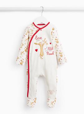 Valentine's Day White Guess How Much I Love You Print Sleepsuit