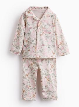 Cream Bambi Print Traditional Pyjamas