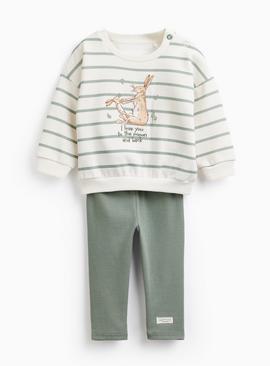 Cream Striped Guess How Much I Love You Sweat & Leggings Set