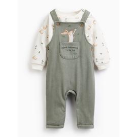 Khaki Guess How Much I Love You Sweat & Dungarees Set