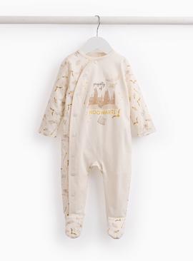 Cream Harry Potter Print Sleepsuit