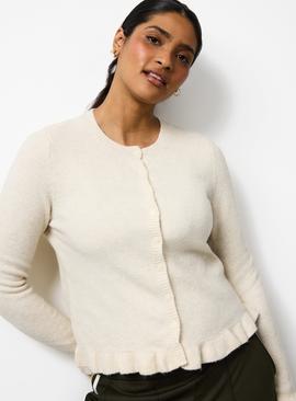 Frill Hem Button Cardigan