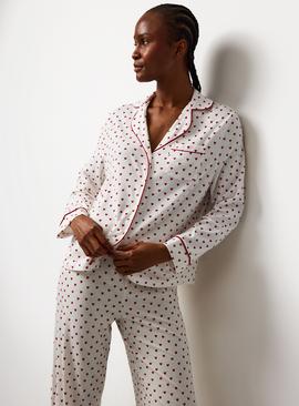 White Heart Print Traditional Pyjamas