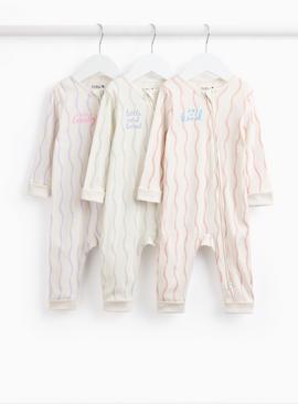 The Wavy Stripe Sleepsuit 3 Pack