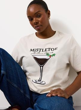 Christmas Mistletoe Martini Graphic T-Shirt