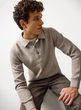 Long Sleeve Ribbed Polo