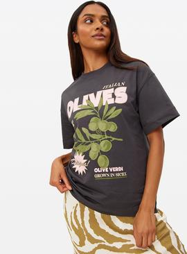 Olives Graphic Oversized T-Shirt