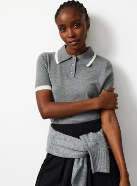 Knitted Two Tone Polo