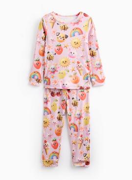 Pink Icon Print Slinky Pyjamas